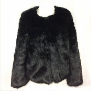 Luxurious & Chic Black Faux Fur Jacket